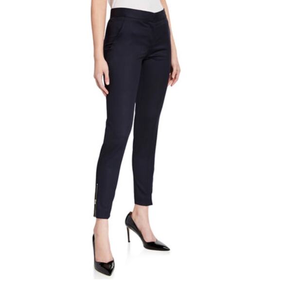 Stella McCartney Navy Vivian Wool Tapered Leg Zip Ankle Trouser Pant 40 / M - Picture 2 of 16